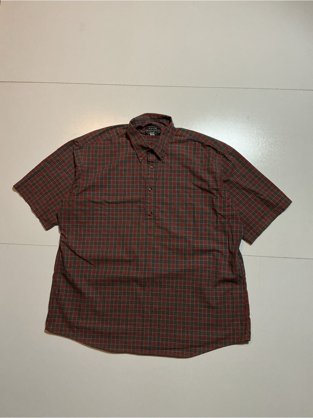 Vintage Robert Kirk Cable Car Clotheirs Regent Street Plaid 1/4 Button Shirt